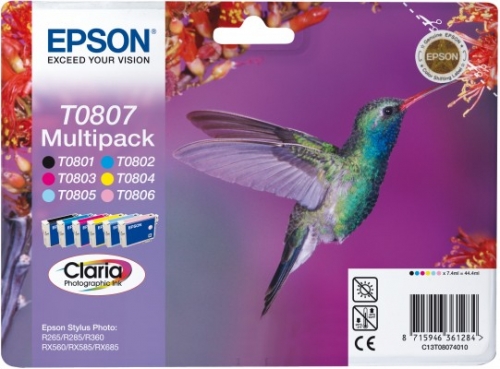 Epson T0807 multipack 6 cartridges (origineel)